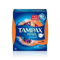 Tampones Tampax Compak pearl super plus 18 unidades 100% algodón