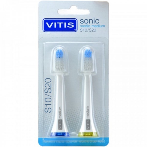 Cepillo dental eléctrico Vitis Sonic S10 / S20 medio 2 unidades